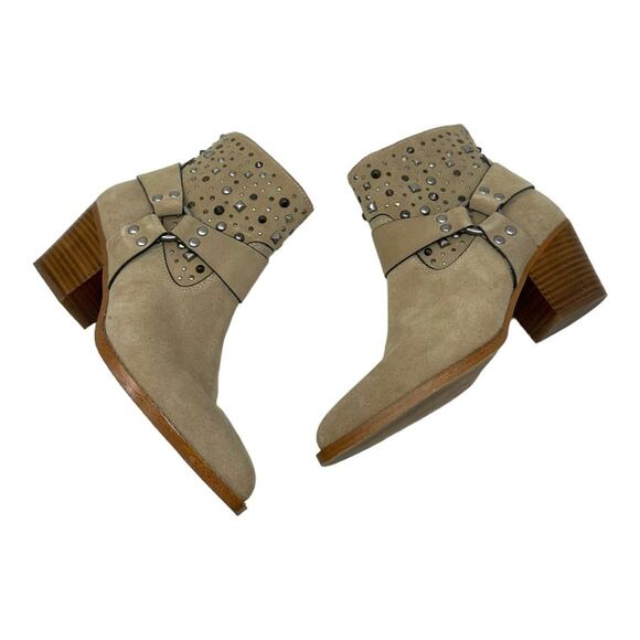 COACH  Western Pia Studded Festival Suede Ankle Boots Size 8 - Picture 9 of 12